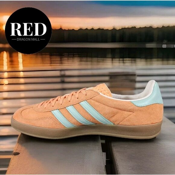 Adidas Originals GAZELLE INDOOR IH7499 Easy Orange Clear Mint Gum - Men's Sz 10 - Picture 8 of 16